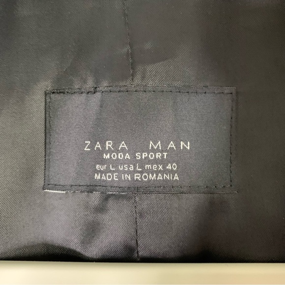 Zara Man Moda Sport Black Zip up/ Button Up Coat L - Picture 6 of 8
